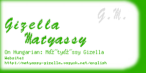 gizella matyassy business card